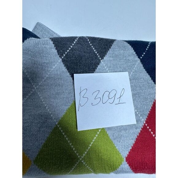 L.O.G.G. By H&M Gray Argyle Sweater Multi-color Casual Cotton Blend Size 9-10Y - Picture 11 of 11